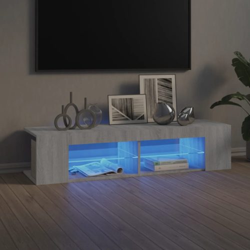  szürke sonoma színű TV-szekrény LED-lámpákkal 135 x 39 x 30 cm