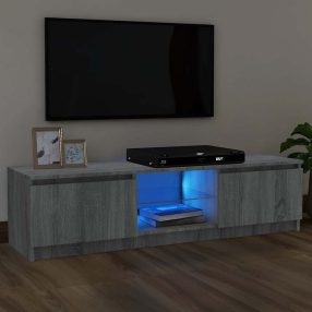   szürke sonoma színű TV-szekrény LED lámpákkal 120 x 30 x 36cm