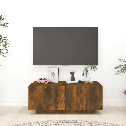  füstös tölgyszínű szerelt fa TV-szekrény 100 x 35 x 40 cm