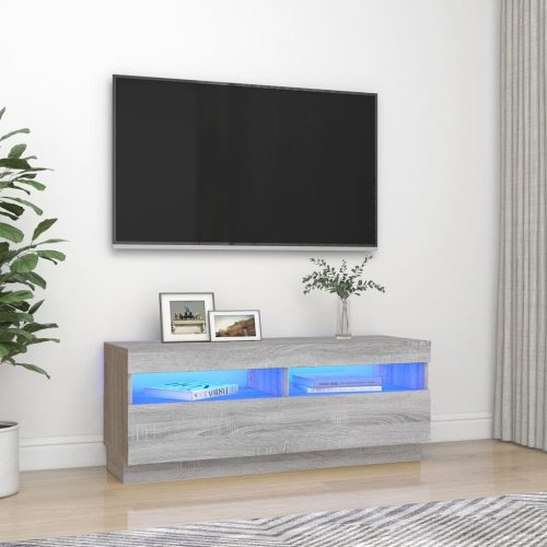  szürke sonoma TV-szekrény LED-lámpákkal 100 x 35 x 40 cm