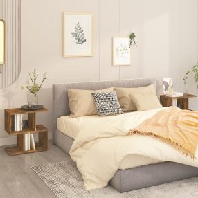   2 db füstös tölgy színű szerelt fa éjjeliszekrény 50x30x51,5 cm