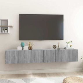   vidaXL 3 db sonoma tölgy színű fa függő TV-szekrény 60 x 30 x 30 cm