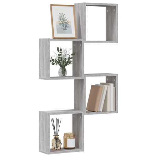 4 db szürke sonoma fali kockapolc 30 x 15 x 30 cm