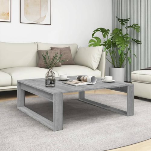 szürke sonoma színű szerelt fa dohányzóasztal 100 x 100 x 35 cm