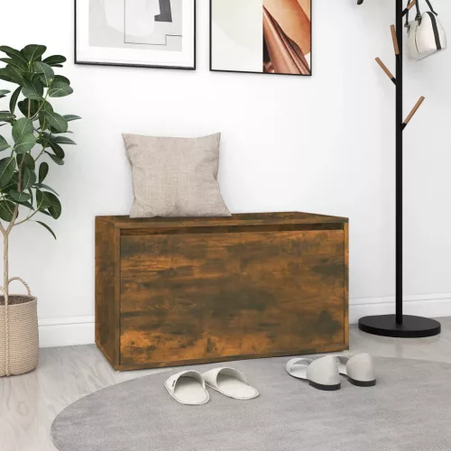 füstös tölgy színű szerelt fa előszobapad 80 x 40 x 45 cm