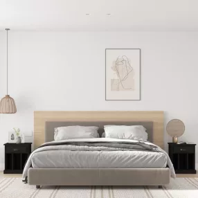 2 db fekete éjjeliszekrény 43x36x50 cm