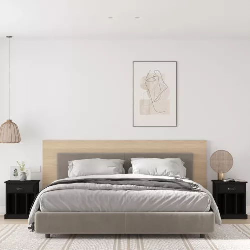 2 db fekete éjjeliszekrény 43x36x50 cm