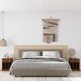 2 db barna tölgy színű éjjeliszekrény 43x36x50 cm