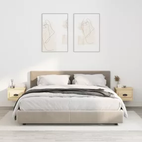   2 db sonoma tölgy falra szerelhető éjjeliszekrény 41,5x36x28 cm