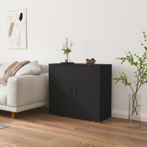 fekete szerelt fa tálalószekrény 80x33 x70 cm