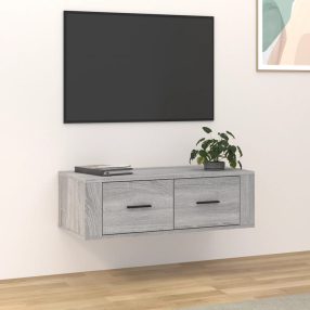   szürke sonoma színű szerelt fa függő TV-szekrény 80x36x25 cm