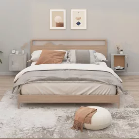   2 db betonszürke falra szerelhető éjjeliszekrény 50x30x47 cm