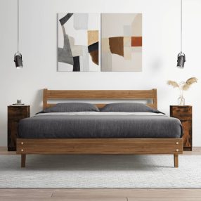   füstös tölgyszínű szerelt fa tálalószekrény 30 x 30 x 70 cm