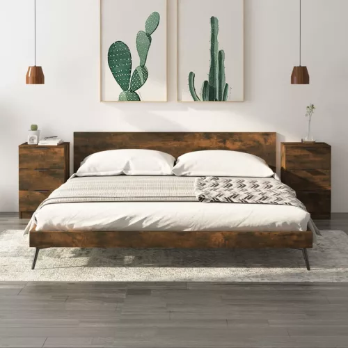 2 db füstös tölgyszínű éjjeliszekrény 40 x 36 x 65 cm