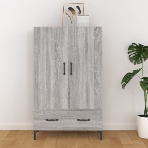 szürke sonoma színű szerelt fa magasszekrény 70 x 31 x 115 cm
