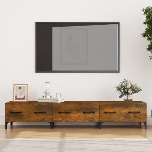  füstös tölgyszínű szerelt fa TV-szekrény 150 x 34,5 x 30 cm