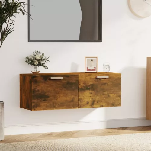 vidaXL füstös tölgy színű szerelt fa faliszekrény 100 x 36,5 x 35 cm