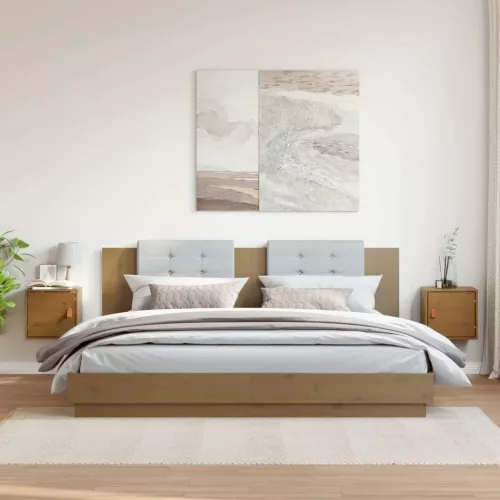 2 db mézbarna tömör fenyőfa faliszekrény 31,5 x 30 x 30 cm