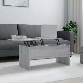   szürke sonoma színű szerelt fa dohányzóasztal 102x50,5x46,5 cm