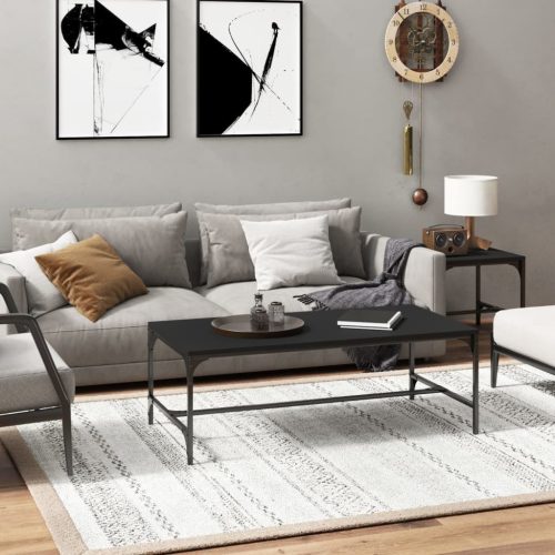 fekete szerelt fa dohányzóasztal 100 x 50 x 35 cm