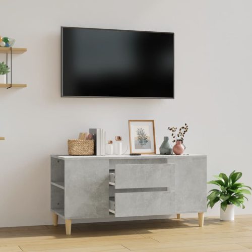 betonszürke szerelt fa TV-szekrény 102 x 44,5 x 50 cm