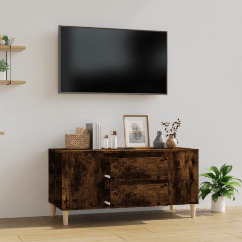  füstös tölgyszínű szerelt fa TV-szekrény 102x44,5x50 cm