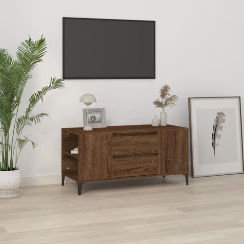  barna tölgy színű szerelt fa TV-szekrény 102x44,5x50 cm