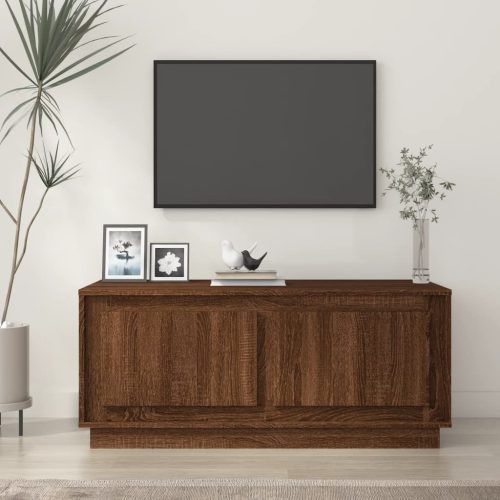 barna tölgyszínű szerelt fa dohányzóasztal 102x50x44 cm