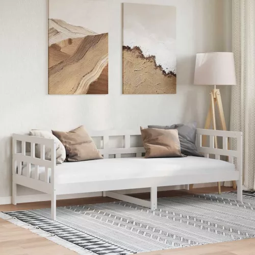 fehér tömör fenyőfa kanapéágy 80x200 cm