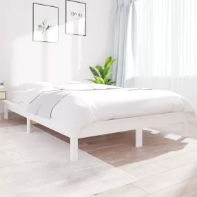   fehér tömör fenyőfa ágykeret 180 x 200 cm (Super King Size)