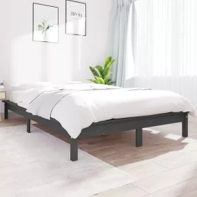 szürke tömör fenyőfa ágykeret 180 x 200 cm (Super King)