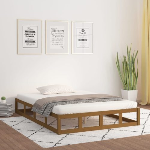 mézbarna tömör fa ágykeret 120x200 cm