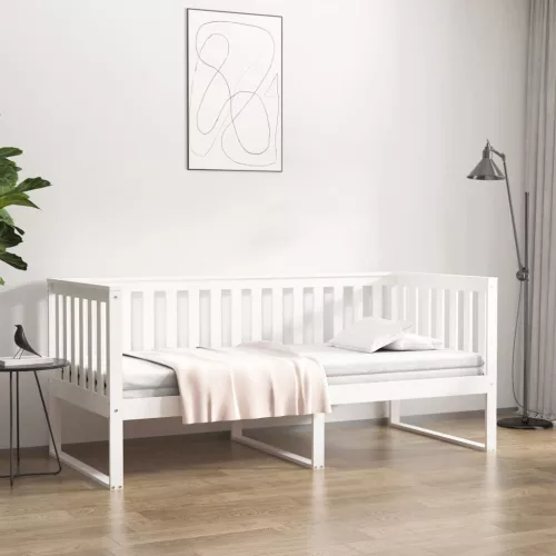 kanapéágy ágy matrac fehér 100x200 cm tömör fa fenyőfa