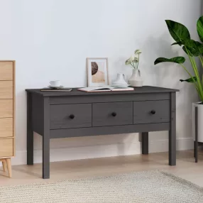   vidaXL szürke tömör fenyőfa dohányzóasztal 102 x 49 x 55 cm