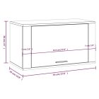betonszürke szerelt fa fali cipőszekrény 70 x 35 x 38 cm