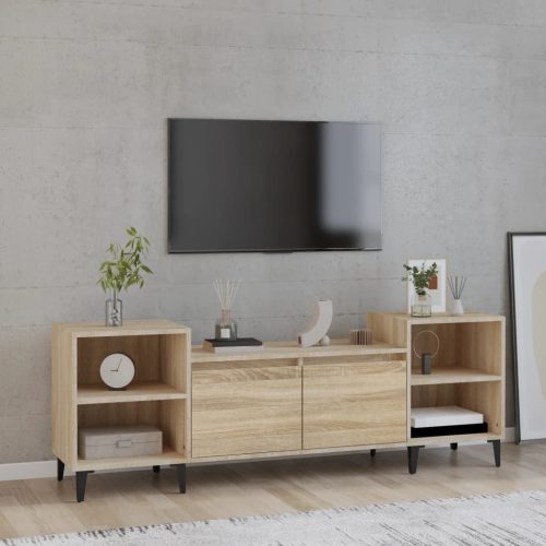 sonoma tölgyszínű szerelt fa TV-szekrény 160x35x55 cm