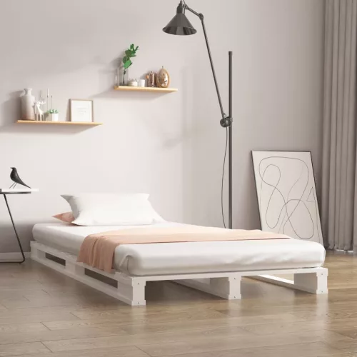 fehér tömör fenyőfa raklapágy 90 x 200 cm