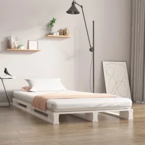 fehér tömör fenyőfa raklapágy 90 x 190 cm (Single)