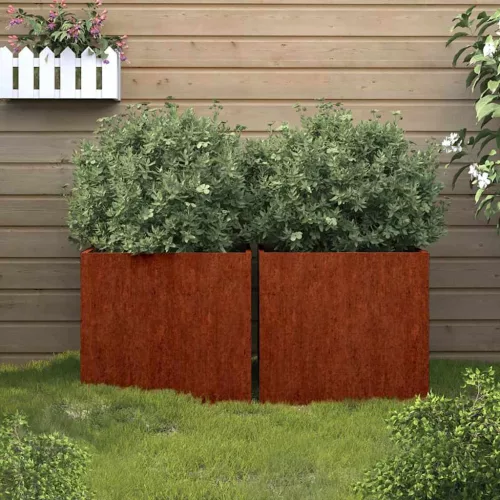 2 db corten acél növénytartó 32 x 30 x 29 cm