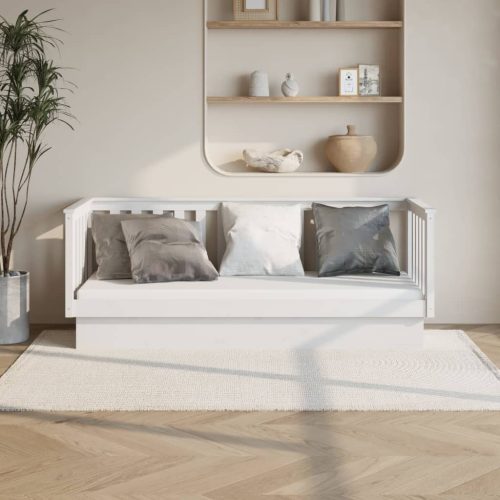 kanapéágy ágy matrac fehér 75x190 cm tömör fa fenyőfa