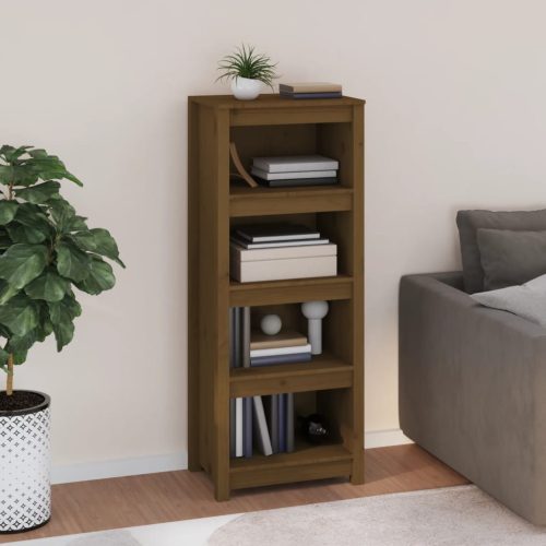mézbarna tömör fenyőfa faliszekrény 50x35x125,5 cm