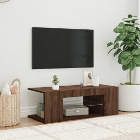 barna tölgy színű LED-es TV-szekrény 90 x 39 x 30 cm