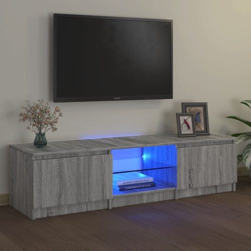 szürke sonoma színű TV-szekrény LED-ekkel 140 x 40 x 35,5 cm