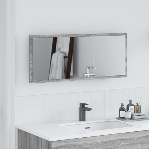 Fürdőszobai Tükör LED Fénnyel Szürke Sonoma 90x8,5x37 cm