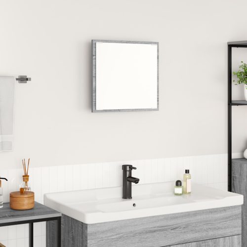 LED fürdőszoba tükör szürke sonoma 40x8.5x37 cm mérnöki fa