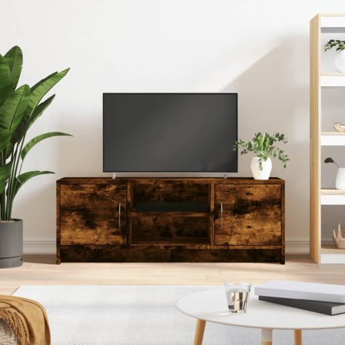  füstös tölgyszínű szerelt fa TV-szekrény 102x30x37,5 cm