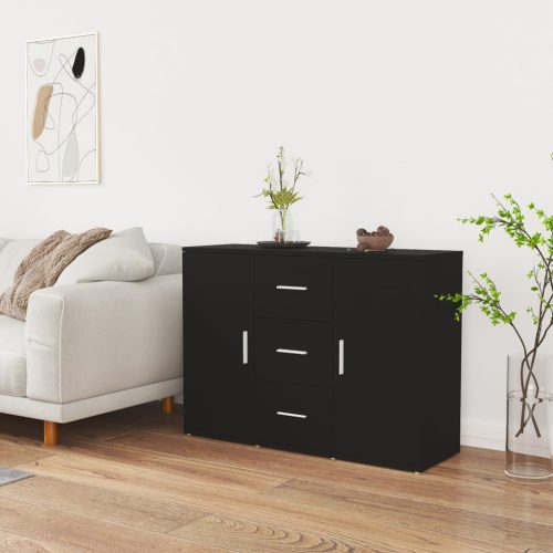 fekete szerelt fa tálalószekrény 91 x 29,5 x 65 cm