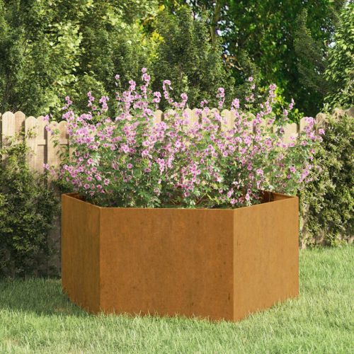 szürke corten acél növénytartó 90 x 90 x 45 cm