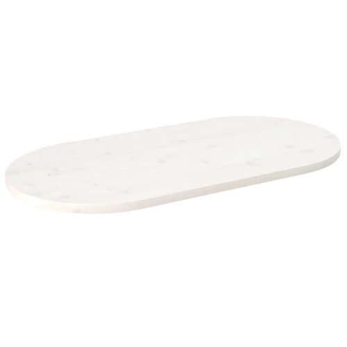 fehér tömör fenyőfa ovális asztallap 90x45x2,5 cm