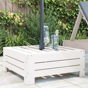 fehér tömör fenyőfa napernyőtalp-burkolat